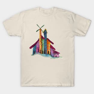 WINDMILL HOUSE || WATERCOLOR T-Shirt